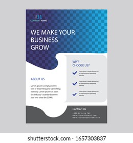 Business abstract vector template. Brochure design, cover modern layout, annual report, poster, flyer in A4 with colorful triangles, geometric shapes for tech, science, market with light background