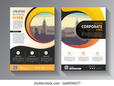 Plantilla vectorial abstracta del negocio. Diseño de folleto, diseño moderno de portada, informe anual, afiche, volante en A4 con triángulos coloridos, formas geométricas para tecnología, ciencia, mercado con fondo claro