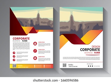 Business abstract vector template. Brochure design, cover modern layout, annual report, poster, flyer in A4 with colorful triangles, geometric shapes for tech, science, market with light background