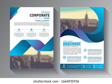 Business abstract vector template. Brochure design, cover modern layout, annual report, poster, flyer in A4 with colorful triangles, geometric shapes for tech, science, market with light background