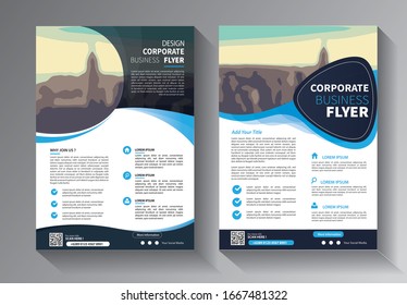 Business abstract vector template. Brochure design, cover modern layout, annual report, poster, flyer in A4 with colorful triangles, geometric shapes for tech, science, market with light background