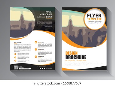 Abstrakte Vektorillustration für Unternehmen. Broschüren-Design, modernes Layout, Geschäftsbericht, Poster, Flyer in A4 mit bunten Dreiecken, geometrische Formen für Technik, Wissenschaft, Markt mit hellem Hintergrund