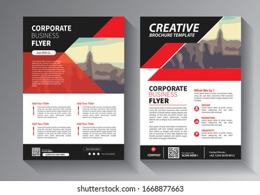 Business abstract vector template. Brochure design, cover modern layout, annual report, poster, flyer in A4 with colorful triangles, geometric shapes for tech, science, market with light background