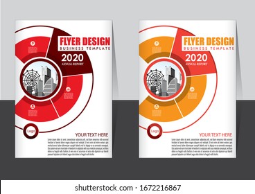 Planta vectorial abstracta empresarial Diseño de folleto Diseño moderno Informe anual folleto en A4 con triángulos coloridos formas geométricas para el mercado de la ciencia tecnológica con fondo ligero