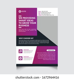 Business abstract vector template. Brochure design, cover modern layout, annual report, poster, flyer in A4 with colorful triangles, geometric shapes for tech, science, market with light background.
