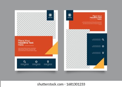 Plantilla vectorial abstracta del negocio. Diseño de folleto, diseño moderno de portada, informe anual, afiche, volante en A4 con formas geométricas para empresas, agencias, servicios con un fondo elegante