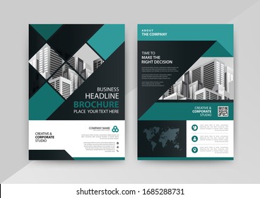 Business abstract vector template for Brochure, AnnualReport, Magazine, Poster, Corporate Presentation, Portfolio, Flyer, infographic with blue and black color size A4, Front and back. Vector