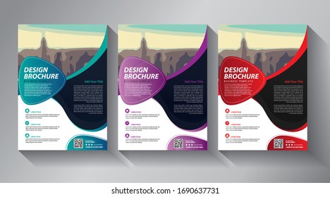 Plantilla vectorial abstracta del negocio. Diseño de folleto, diseño moderno de portada, informe anual, afiche, volante en A4 con triángulos coloridos, formas geométricas para tecnología, ciencia, mercado con fondo claro