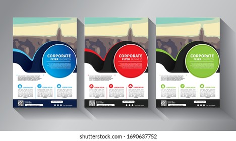 Plantilla vectorial abstracta del negocio. Diseño de folleto, diseño moderno de portada, informe anual, afiche, volante en A4 con triángulos coloridos, formas geométricas para tecnología, ciencia, mercado con fondo claro