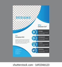 Business abstract vector template. Brochure design, cover modern layout, annual report, poster, flyer in A4 with colorful triangles, geometric shapes for tech, science, market with light background