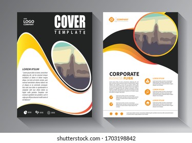 Business abstract vector template. Brochure design, cover modern layout, annual report, poster, flyer in A4 with colorful triangles, geometric shapes for tech, science, market with light background