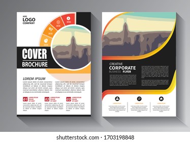 Business abstract vector template. Brochure design, cover modern layout, annual report, poster, flyer in A4 with colorful triangles, geometric shapes for tech, science, market with light background