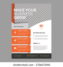 Business abstract vector template. Brochure design, cover modern layout, annual report, poster, flyer in A4 with colorful triangles, geometric shapes for tech, science, market with light background