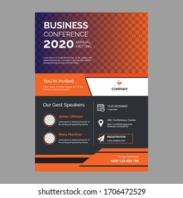 Business abstract vector template. Brochure design, cover modern layout, annual report, poster, flyer in A4 with colorful triangles, geometric shapes for tech, science, market with light background