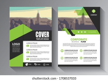 Business abstract vector template. Brochure design, cover modern layout, annual report, poster, flyer in A4 with colorful triangles, geometric shapes for tech, science, market with light background