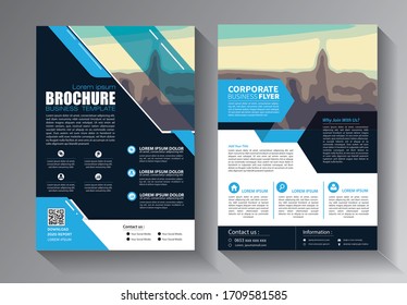 Business abstract vector template. Brochure design, cover modern layout, annual report, poster, flyer in A4 with colorful triangles, geometric shapes for tech, science, market with light background