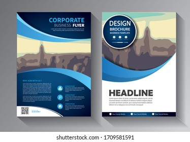 Business abstract vector template. Brochure design, cover modern layout, annual report, poster, flyer in A4 with colorful triangles, geometric shapes for tech, science, market with light background