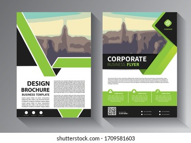 Business abstract vector template. Brochure design, cover modern layout, annual report, poster, flyer in A4 with colorful triangles, geometric shapes for tech, science, market with light background