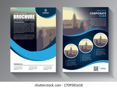 Business abstract vector template. Brochure design, cover modern layout, annual report, poster, flyer in A4 with colorful triangles, geometric shapes for tech, science, market with light background