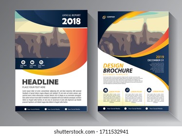 Business abstract vector template. Brochure design, cover modern layout, annual report, poster, flyer in A4 with colorful triangles, geometric shapes for tech, science, market with light background