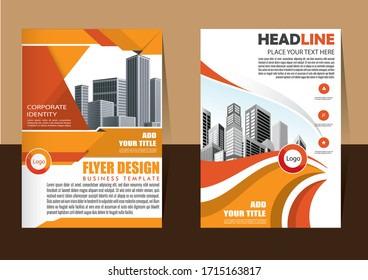 Business abstract vector template. Brochure design, cover modern layout, annual report, poster, flyer in A4 with colorful triangles, geometric shapes for tech, science, market with light background