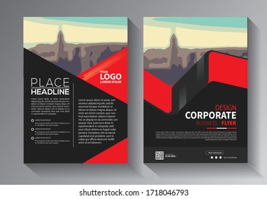 Business abstract vector template. Brochure design, cover modern layout, annual report, poster, flyer in A4 with colorful triangles, geometric shapes for tech, science, market with light background