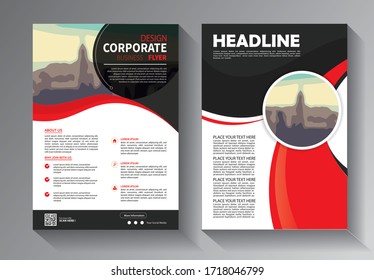 Business abstract vector template. Brochure design, cover modern layout, annual report, poster, flyer in A4 with colorful triangles, geometric shapes for tech, science, market with light background