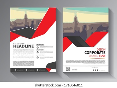 Business abstract vector template. Brochure design, cover modern layout, annual report, poster, flyer in A4 with colorful triangles, geometric shapes for tech, science, market with light background