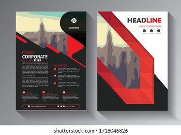 Business abstract vector template. Brochure design, cover modern layout, annual report, poster, flyer in A4 with colorful triangles, geometric shapes for tech, science, market with light background