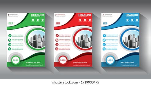 Business abstract vector template. Brochure design, cover modern layout, annual report, poster, flyer in A4 with colorful triangles, geometric shapes for tech, science, market with light background