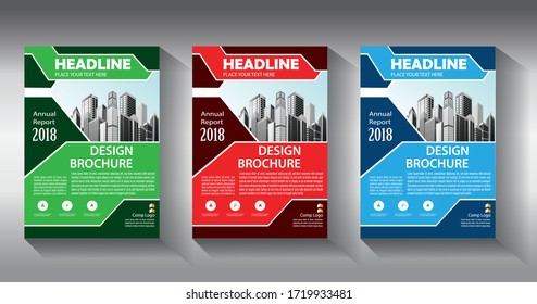 Business abstract vector template. Brochure design, cover modern layout, annual report, poster, flyer in A4 with colorful triangles, geometric shapes for tech, science, market with light background