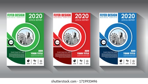 Business abstract vector template. Brochure design, cover modern layout, annual report, poster, flyer in A4 with colorful triangles, geometric shapes for tech, science, market with light background