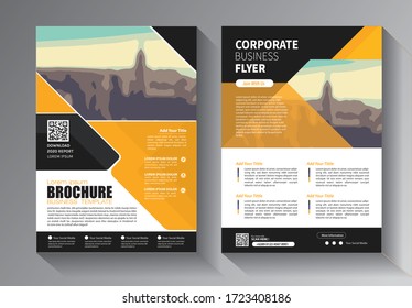 Business abstract vector template. Brochure design, cover modern layout, annual report, poster, flyer in A4 with colorful triangles, geometric shapes for tech, science, market with light background