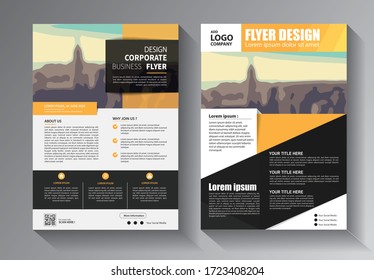 Business abstract vector template. Brochure design, cover modern layout, annual report, poster, flyer in A4 with colorful triangles, geometric shapes for tech, science, market with light background