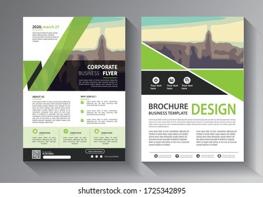 Business abstract vector template. Brochure design, cover modern layout, annual report, poster, flyer in A4 with colorful triangles, geometric shapes for tech, science, market with light background