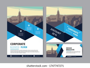 Business abstract vector template. Brochure design, cover modern layout, annual report, poster, flyer in A4 with colorful triangles, geometric shapes for tech, science, market with light background