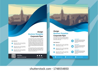 Business abstract vector template. Brochure design, cover modern layout, annual report, poster, flyer in A4 with colorful triangles, geometric shapes for tech, science, market with light background