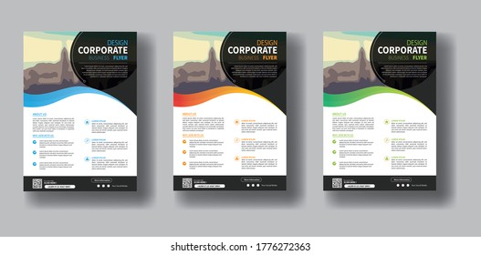 Abstrakte Vektorgrafik-Vorlage für Unternehmen. Broschüren-Design, modernes Layout, Geschäftsbericht, Poster, Flyer in A4 mit bunten Dreiecken, geometrische Formen für Technik, Wissenschaft, Markt mit hellem Hintergrund