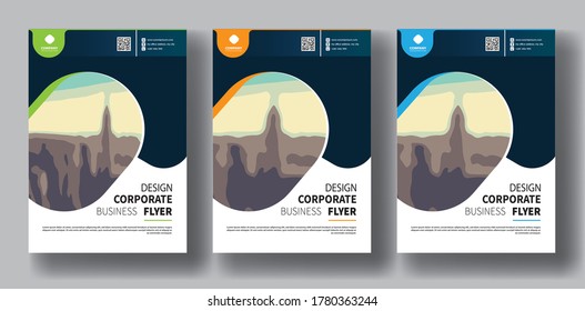 Business abstract vector template. Brochure design, cover modern layout, annual report, poster, flyer in A4 with colorful triangles, geometric shapes for tech, science, market with light background