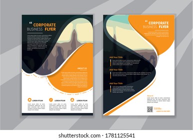 Business abstract vector template. Brochure design, cover modern layout, annual report, poster, flyer in A4 with colorful triangles, geometric shapes for tech, science, market with light background