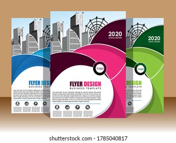 Plantilla de vector abstracto de negocio. Diseño de folletos, diseño moderno de portada, informe anual, afiche, volante en A4 con triángulos coloridos, formas geométricas para tecnología, ciencia, mercado con fondo claro
