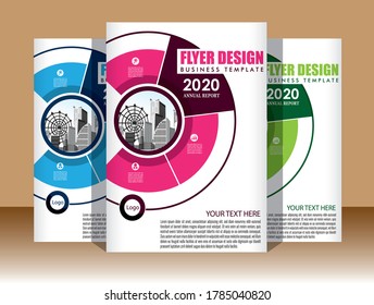 Business abstract vector template. Brochure design, cover modern layout, annual report, poster, flyer in A4 with colorful triangles, geometric shapes for tech, science, market with light background