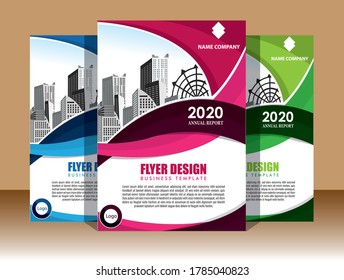 Business abstract vector template. Brochure design, cover modern layout, annual report, poster, flyer in A4 with colorful triangles, geometric shapes for tech, science, market with light background