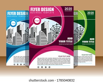 Business abstract vector template. Brochure design, cover modern layout, annual report, poster, flyer in A4 with colorful triangles, geometric shapes for tech, science, market with light background