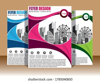 Business abstract vector template. Brochure design, cover modern layout, annual report, poster, flyer in A4 with colorful triangles, geometric shapes for tech, science, market with light background