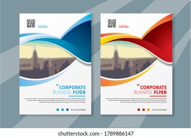 Business abstract vector template. Brochure design, cover modern layout, annual report, poster, flyer in A4 with colorful triangles, geometric shapes for tech, science, market with light background