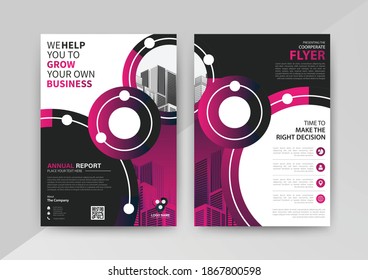 Business abstract vector template for Brochure, AnnualReport, Magazine, Poster, Corporate Presentation, Portfolio, Flyer, Market, infographic with blue, purple and black color size A4, Front and back.