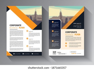 Business abstract vector template. Brochure design, cover modern layout, annual report, poster, flyer in A4 with colorful triangles, geometric shapes for tech, science, market with light background
