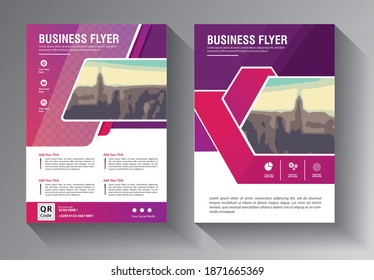 Business abstract vector template. Brochure design, cover modern layout, annual report, poster, flyer in A4 with colorful triangles, geometric shapes for tech, science, market with light background