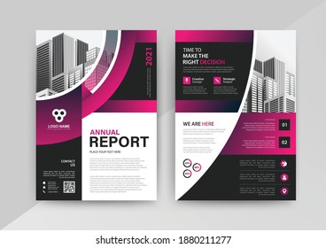 Business abstract vector template for Brochure, AnnualReport, Magazine, Poster, Corporate Presentation, Portfolio, Flyer, Market, infographic with purple and black color size A4, Front and back.